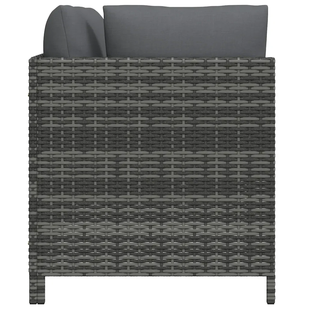 Set Divani da Giardino 2 pz con Cuscini in Polyrattan Grigio 313506 - Image 4