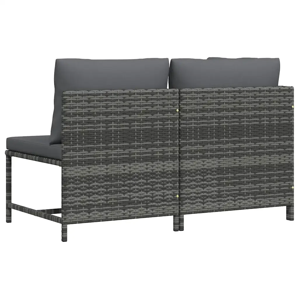 Set Divani da Giardino 2 pz con Cuscini in Polyrattan Grigio 313506 - Image 5