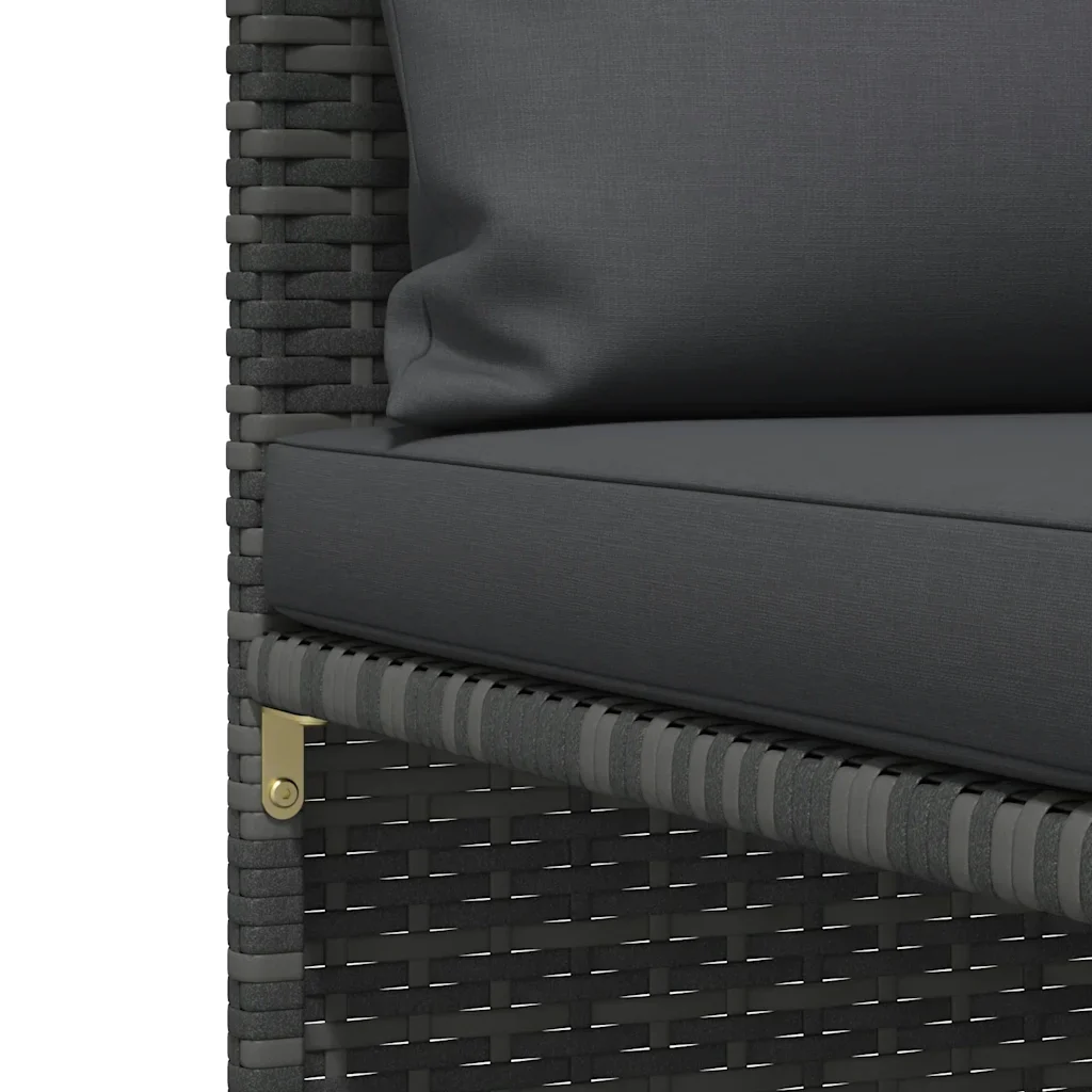 Set Divani da Giardino 2 pz con Cuscini in Polyrattan Grigio 313506 - Image 6