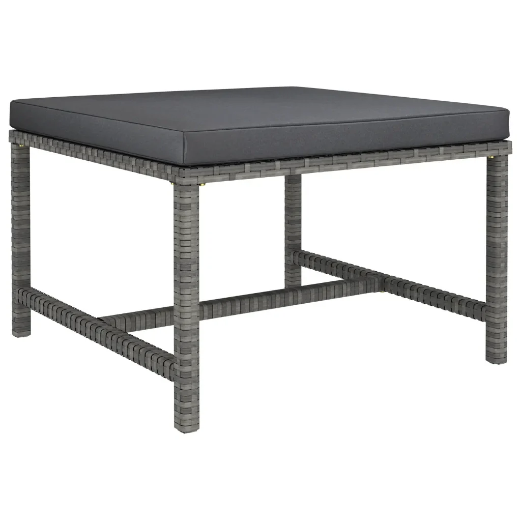 Set Divani da Giardino 3 pz con Cuscini in Polyrattan Grigio 3059751 - Image 8