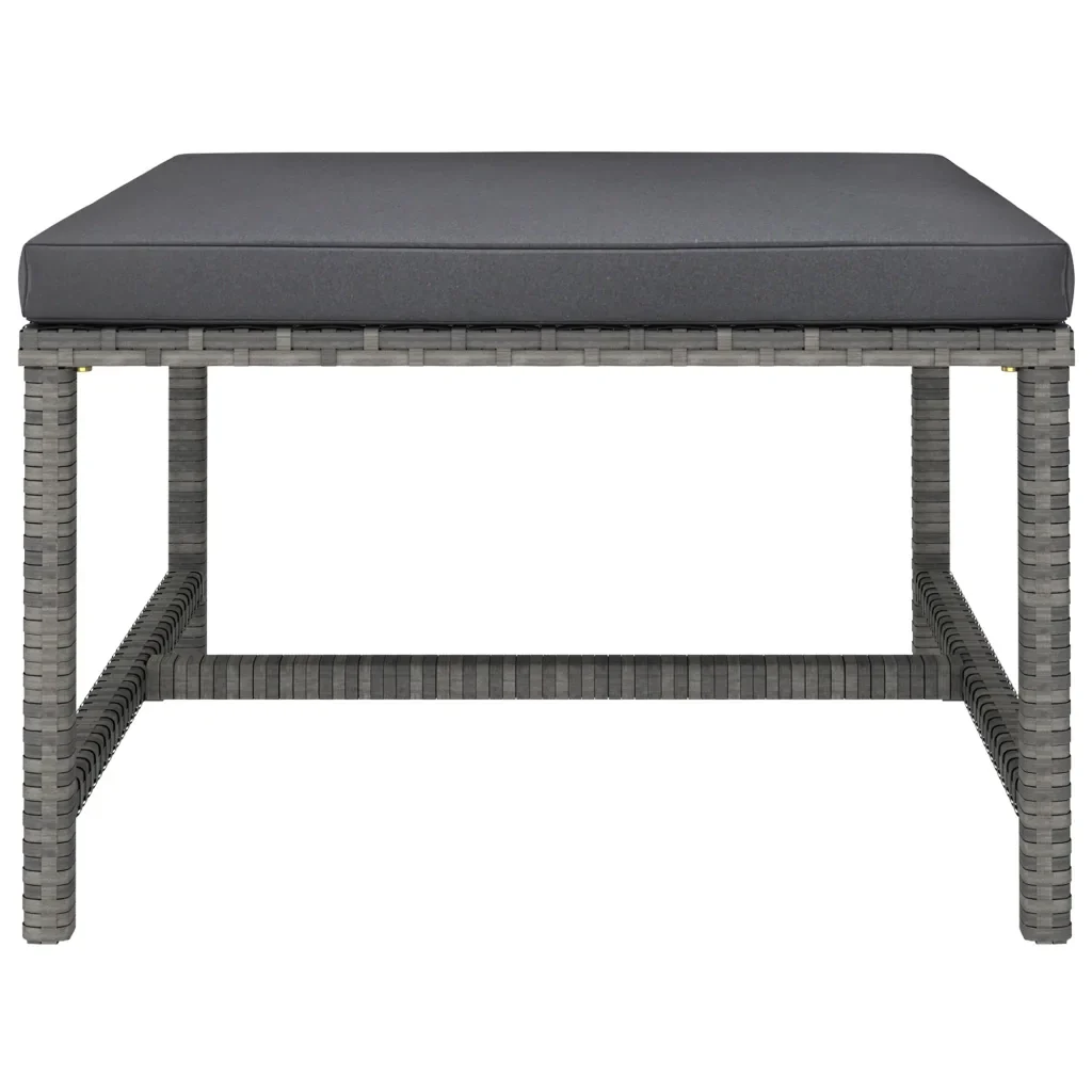 Set Divani da Giardino 3 pz con Cuscini in Polyrattan Grigio 3059751 - Image 9