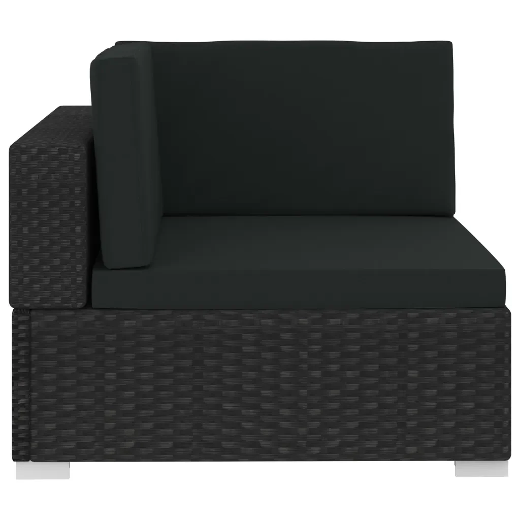 Set Divani da Giardino 4 pz con Cuscini in Polyrattan Nero 47271 - Image 5