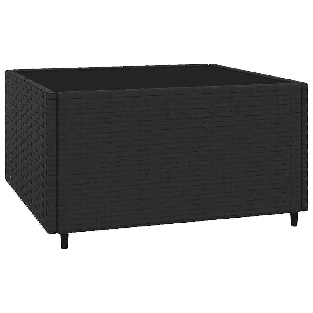 Set Divani da Giardino 4 pz con Cuscini Nero in Polyrattan 319783 - Image 7