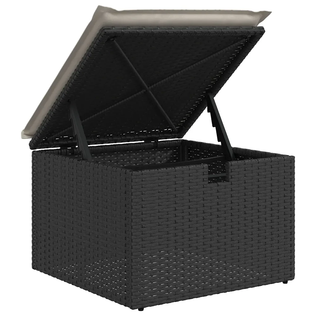 Set Divani da Giardino 4 pz con Cuscini Nero in Polyrattan 3325452 - Image 8