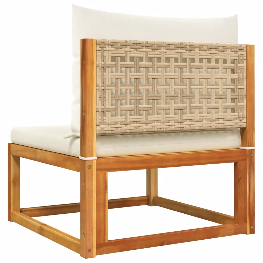 Set di divani da giardino 4 pezzi con cuscini in legno di acacia e rattan 3278935 - Image 7
