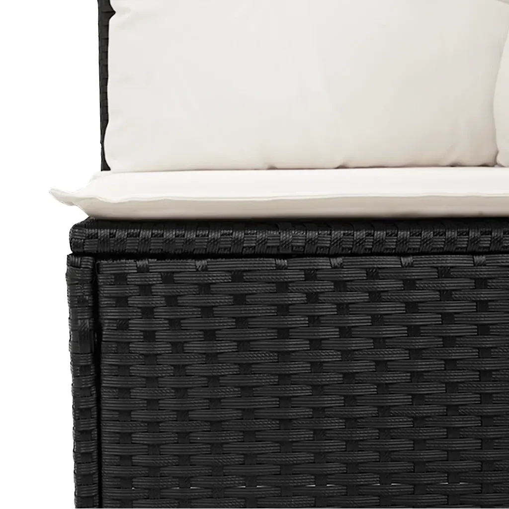 Set Divani da Giardino 5 pz con Cuscini in Polyrattan Nero 3325955 - Image 10