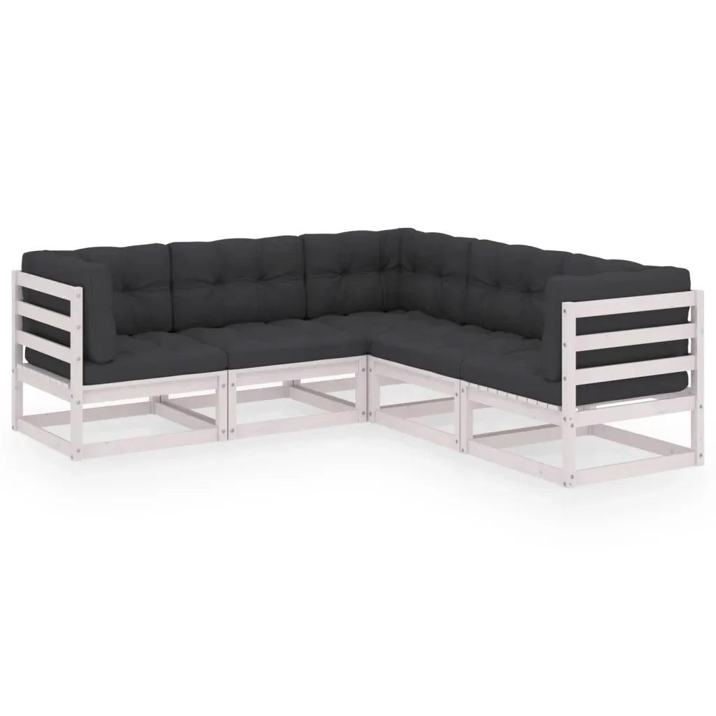 Set Divani Giardino 6 pz con Cuscini in Legno Massello di Pino 3076775 - Image 2