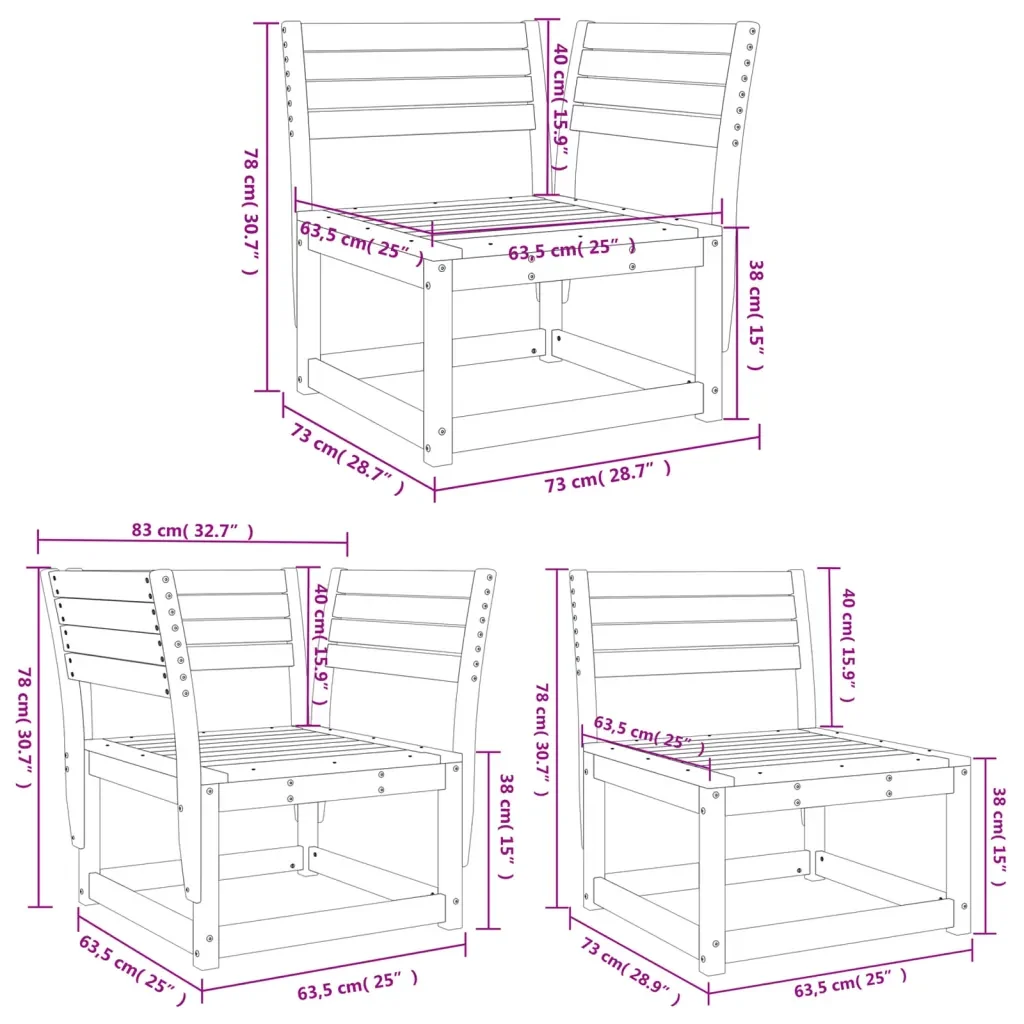 Set Divani da Giardino 5 pz in Legno Massello di Pino 3216995 - Image 9