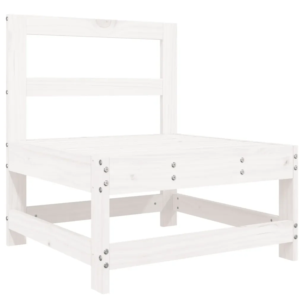 Set Divani da Giardino 6 pz Bianco in Legno Massello di Pino - Image 5