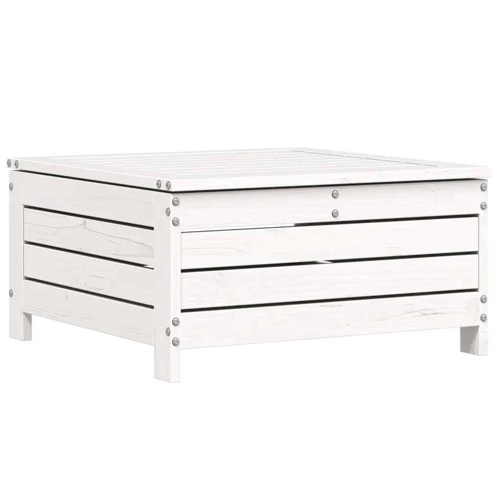 Set Divani da Giardino 6 pz Bianco in Legno Massello di Pino - Image 7