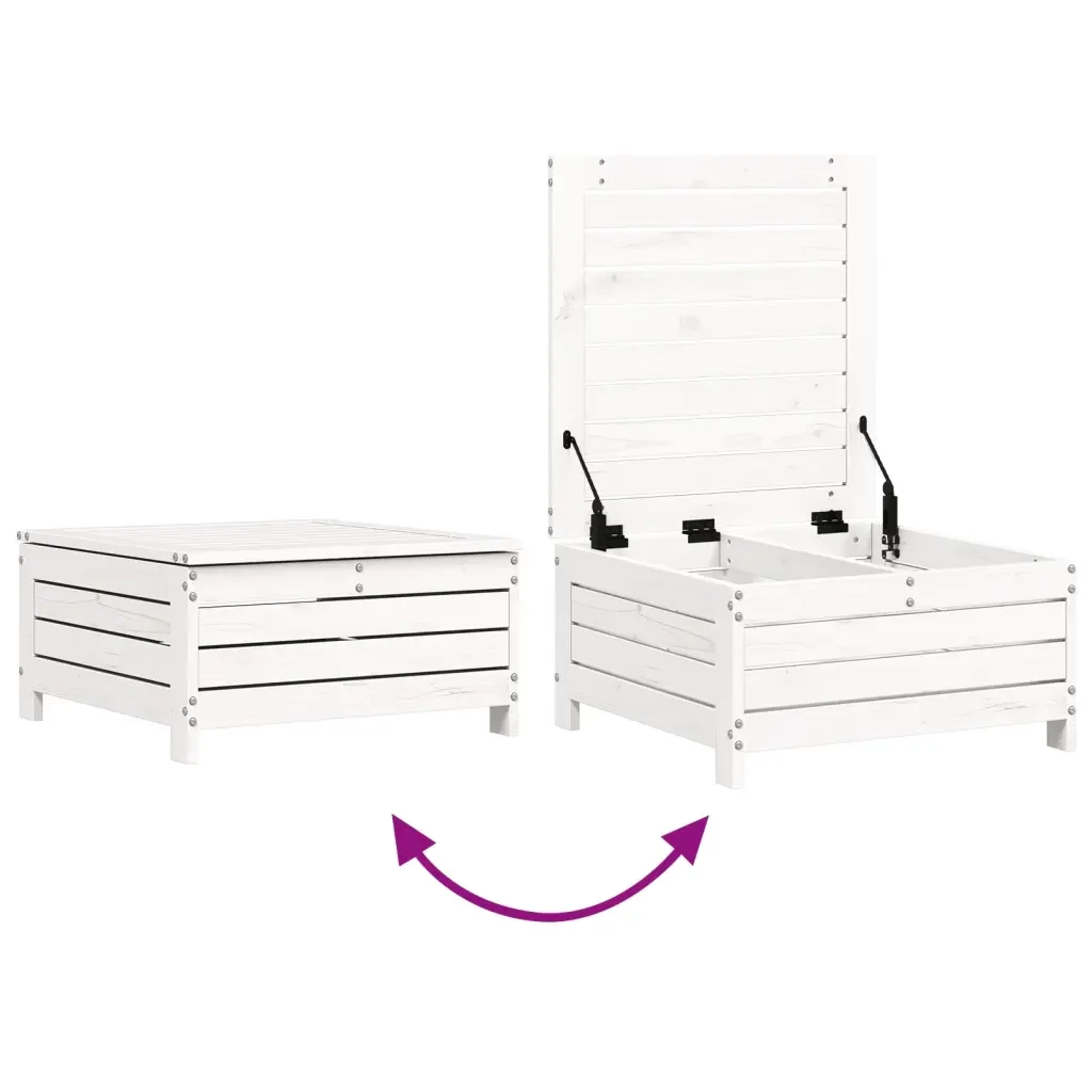 Set Divani da Giardino 6 pz Bianco in Legno Massello di Pino - Image 9