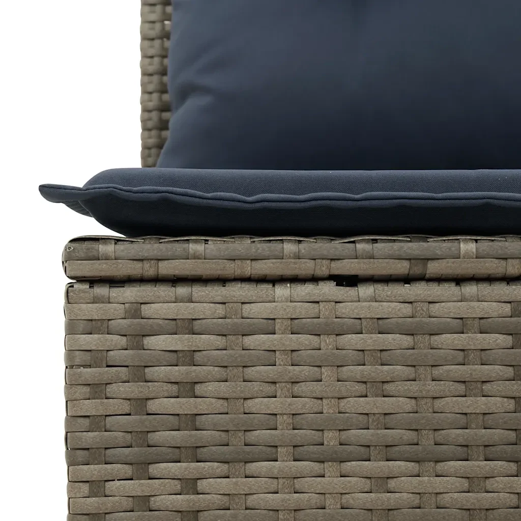 Set Divani da Giardino 6 pz con Cuscini Grigio in Polyrattan - Image 5