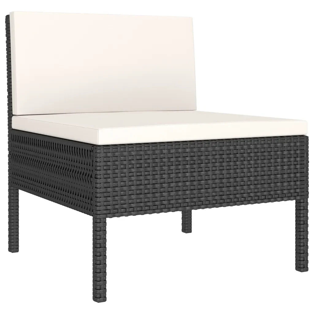 Set Divani da Giardino 6 pz con Cuscini in Polyrattan Nero 3056986 - Image 3