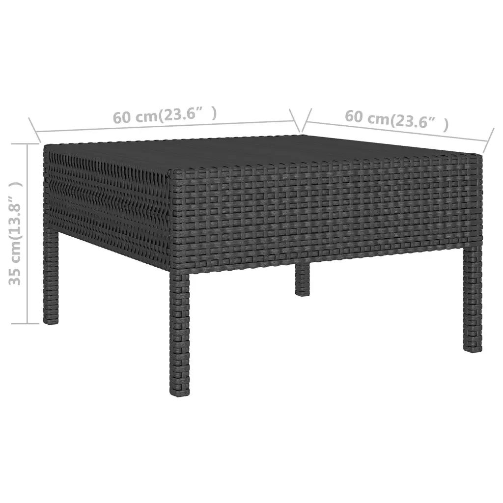 Set Divani da Giardino 6 pz con Cuscini in Polyrattan Nero 3094320 - Image 5
