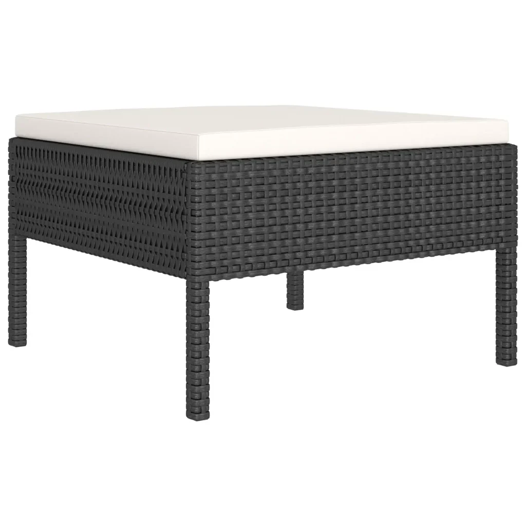 Set Divani da Giardino 6 pz con Cuscini in Polyrattan Nero 3094372 - Image 5