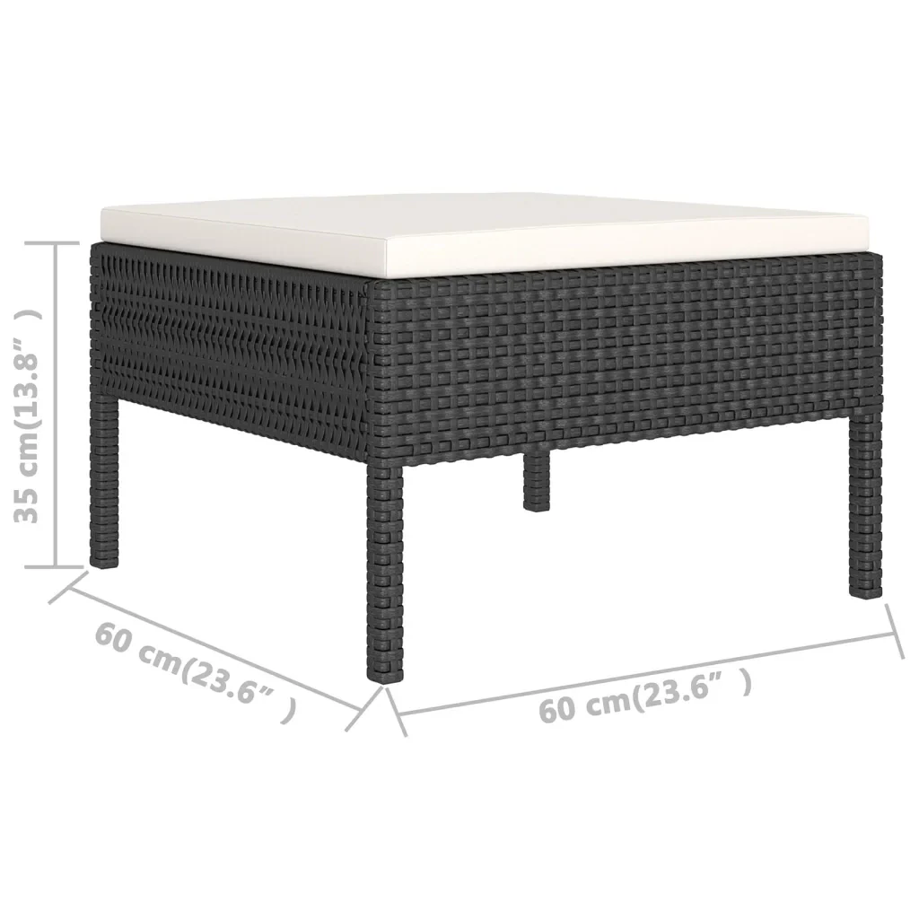 Set Divani da Giardino 6 pz con Cuscini in Polyrattan Nero 3094372 - Image 7