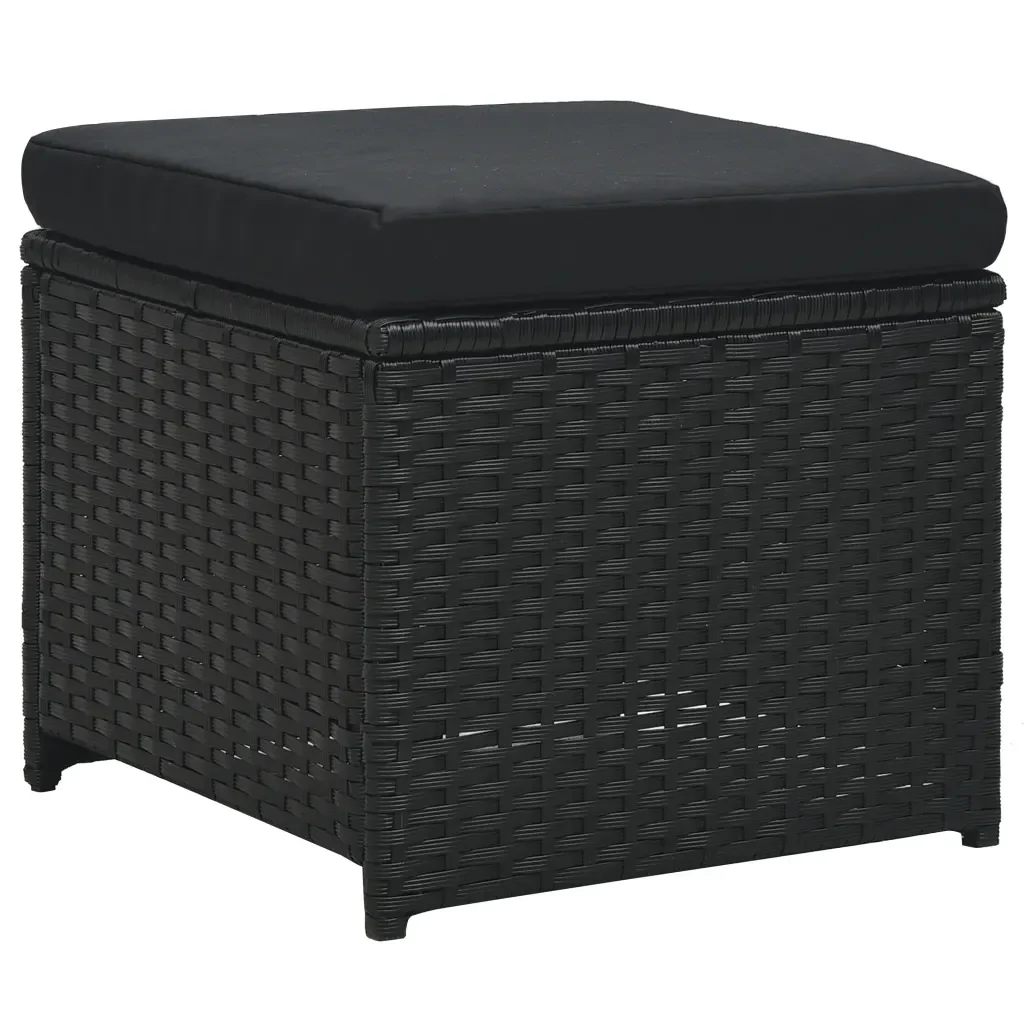 Set Divani da Giardino 6 pz con Cuscini in Polyrattan Nero 47809 - Image 5