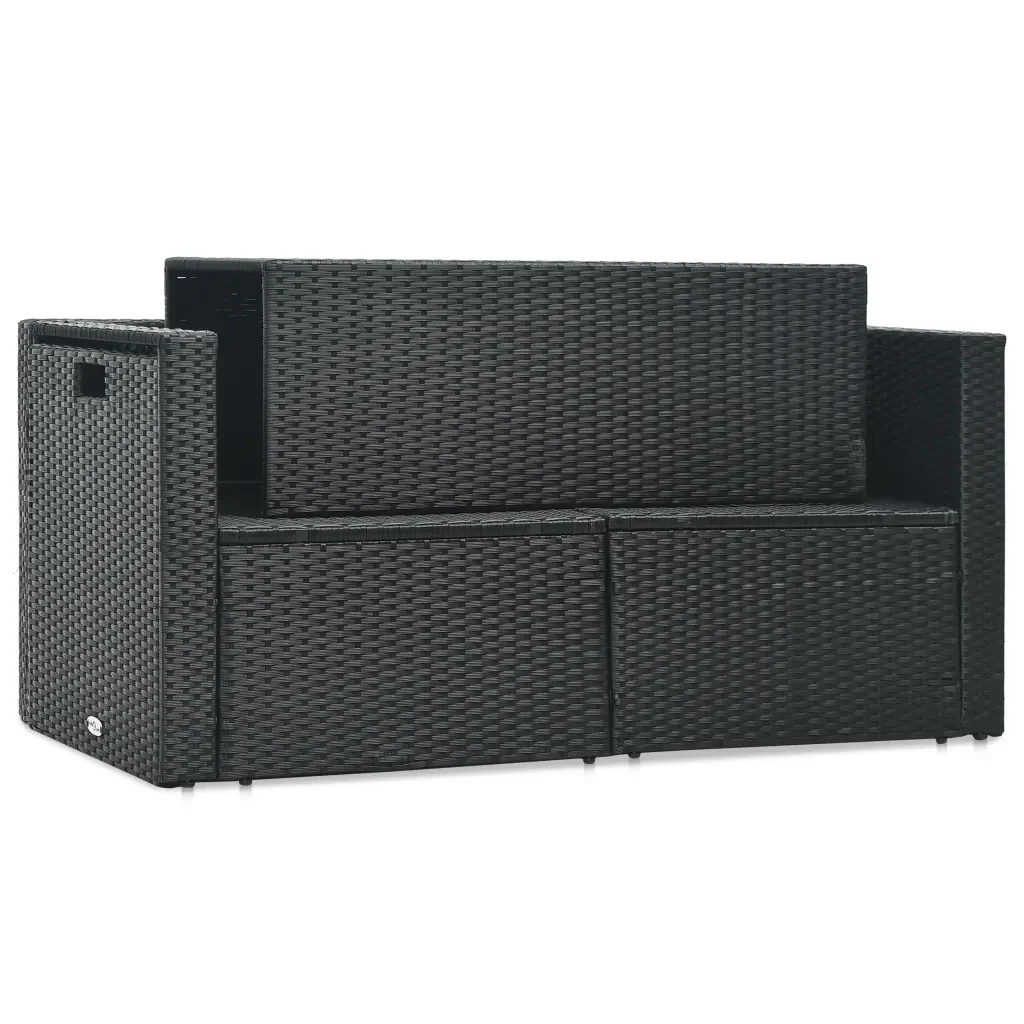 Set Divani da Giardino 6 pz con Cuscini in Polyrattan Nero 47809 - Image 7