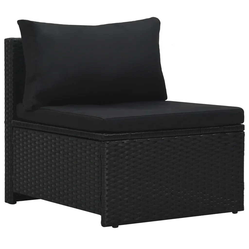 Set Divani da Giardino 6 pz con Cuscini in Polyrattan Nero 47809 - Image 8