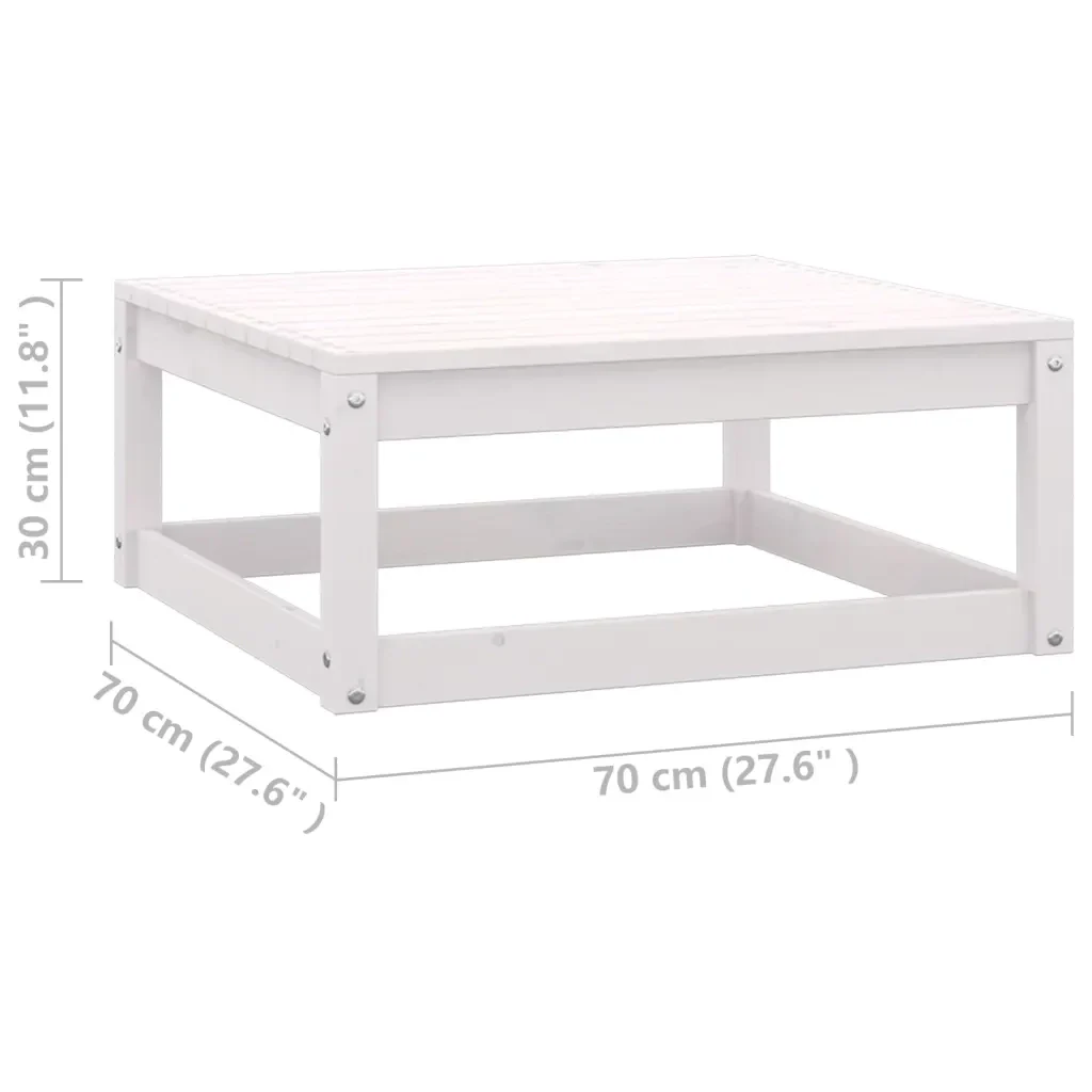 Set Salotto da Giardino 6 pz Bianco in Legno Massello di Pino 3077115 - Image 10