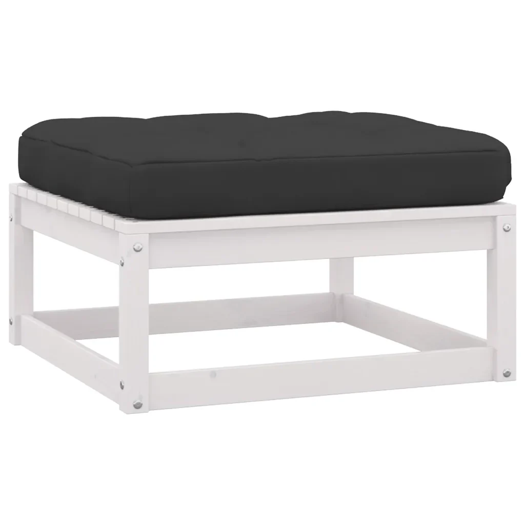 Set Salotto da Giardino 6 pz Bianco in Legno Massello di Pino 3077115 - Image 6