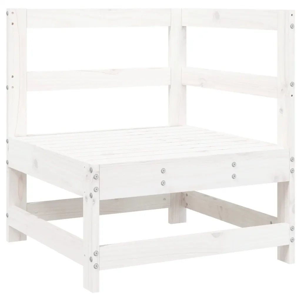 Set Divani da Giardino 7 pz Bianco in Legno Massello di Pino 3250545 - Image 4