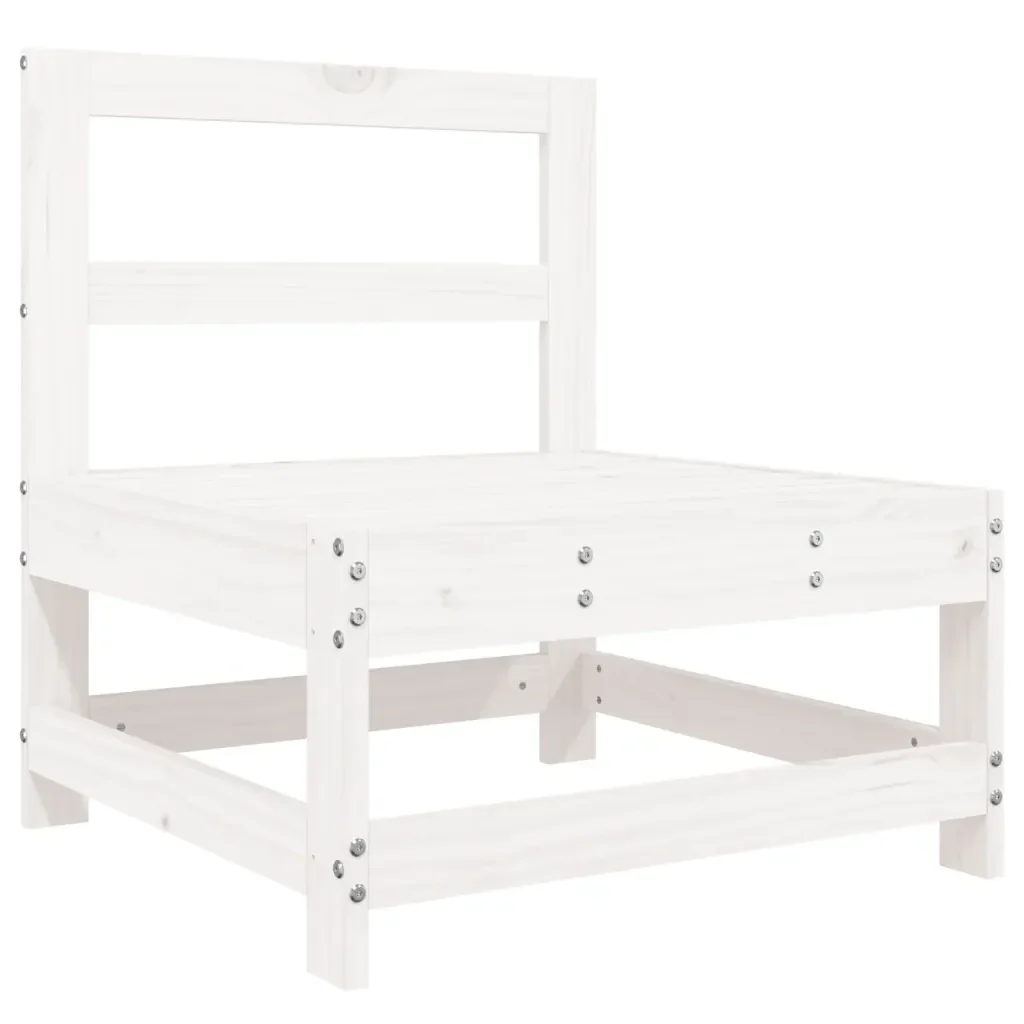 Set Divani da Giardino 7 pz Bianco in Legno Massello di Pino 3250545 - Image 6