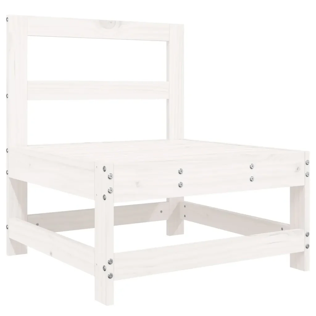 Set Divani da Giardino 7 pz Bianco in Legno Massello di Pino - Image 4