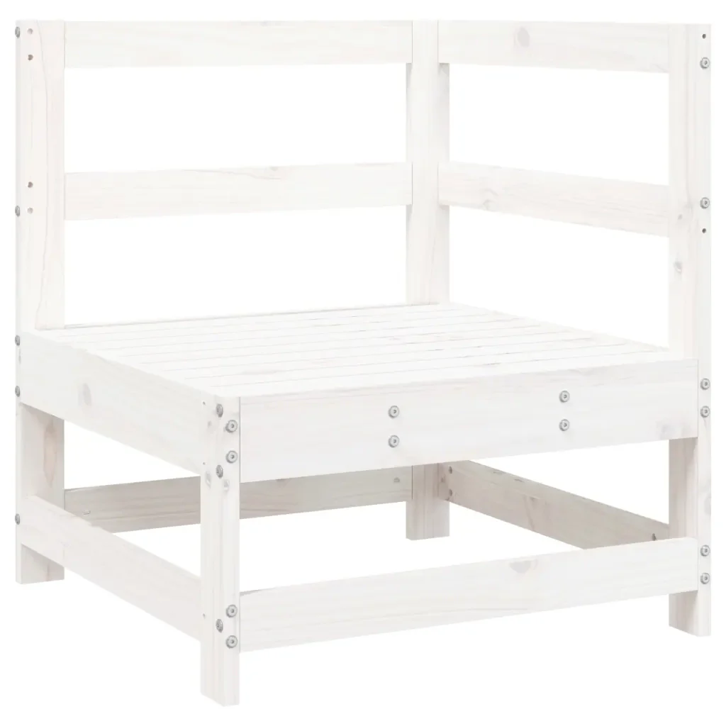 Set Divani da Giardino 7 pz Bianco in Legno Massello di Pino - Image 5