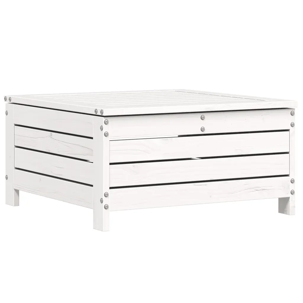 Set Divani da Giardino 7 pz Bianco in Legno Massello di Pino - Image 7