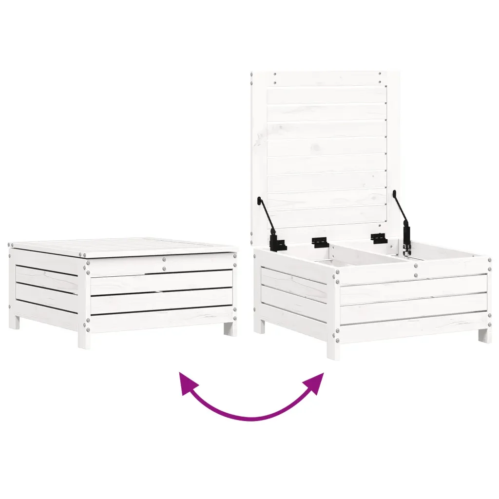 Set Divani da Giardino 7 pz Bianco in Legno Massello di Pino - Image 8
