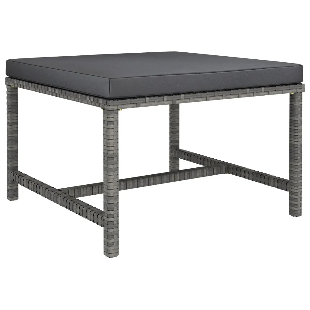 Set Divani da Giardino 7 pz con Cuscini in Polyrattan Grigio 3059764 - Image 8