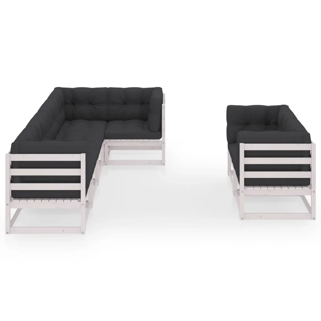 Set Salotto Giardino 7 pz Cuscini Antracite Legno Massello Pino 3076695 - Image 3