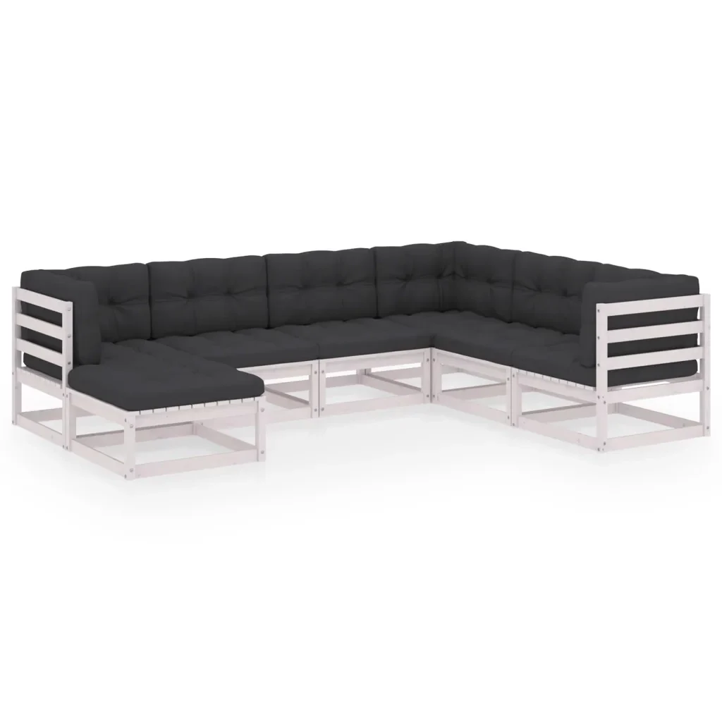 Set Salotto Giardino 7 pz Cuscini Antracite Legno Massello Pino 3076755 - Image 2
