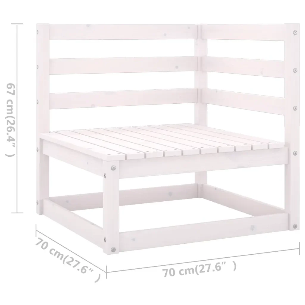 Set Salotto Giardino 7pz con Cuscini Bianco Legno Massello Pino 3077125 - Image 10