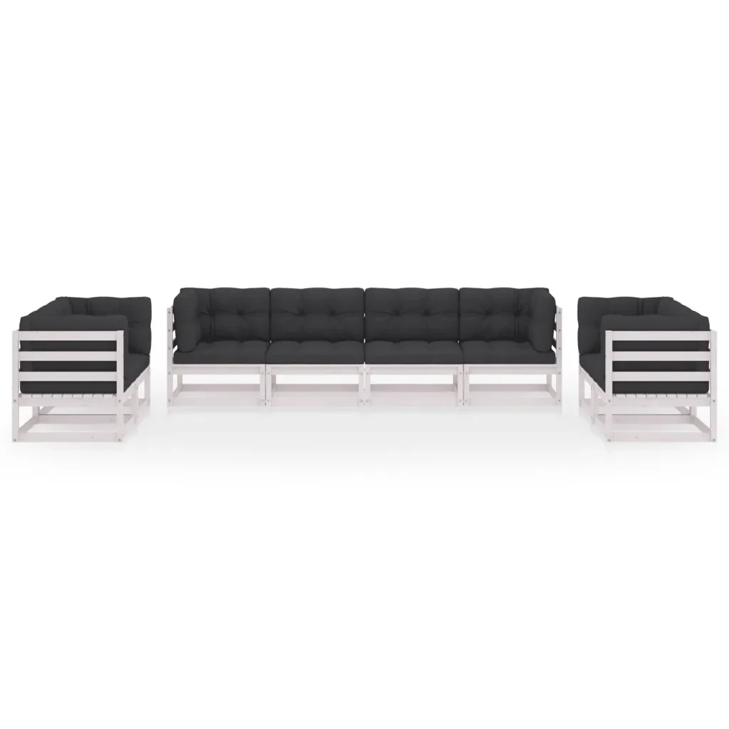 Set Divani da Giardino 8 pz con Cuscini Legno Massello di Pino 3076510 - Image 3
