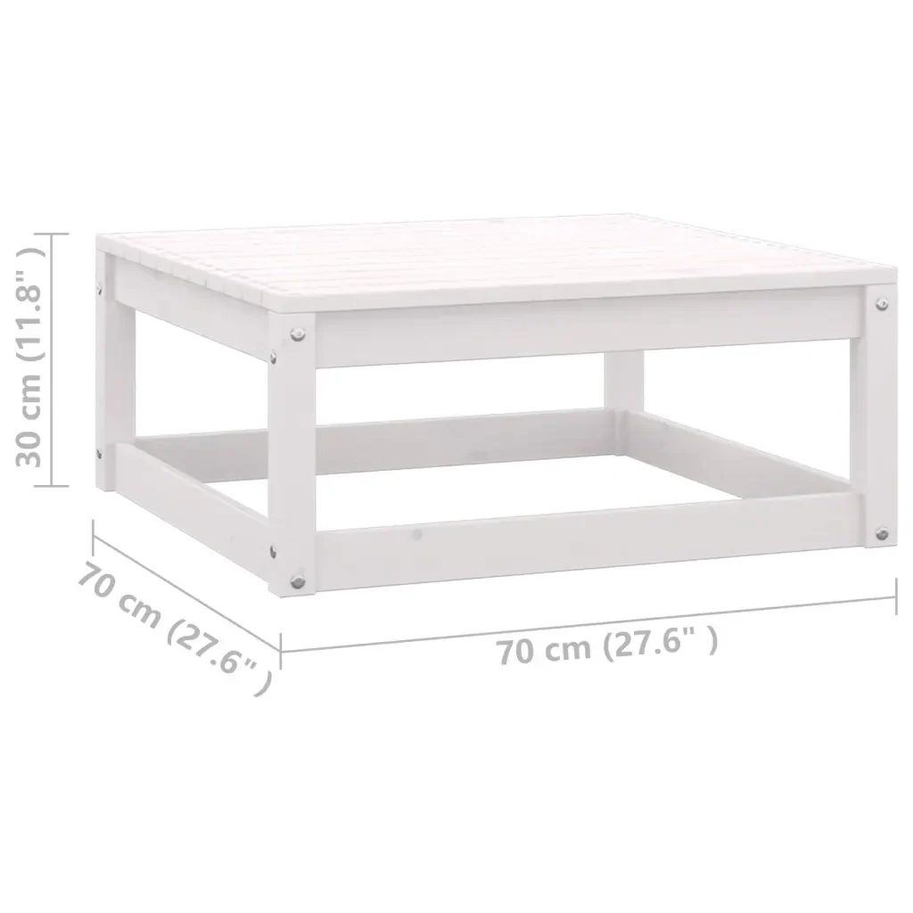 Set Salotto Giardino 8pz con Cuscini Bianco Legno Massello Pino 3077130 - Image 10