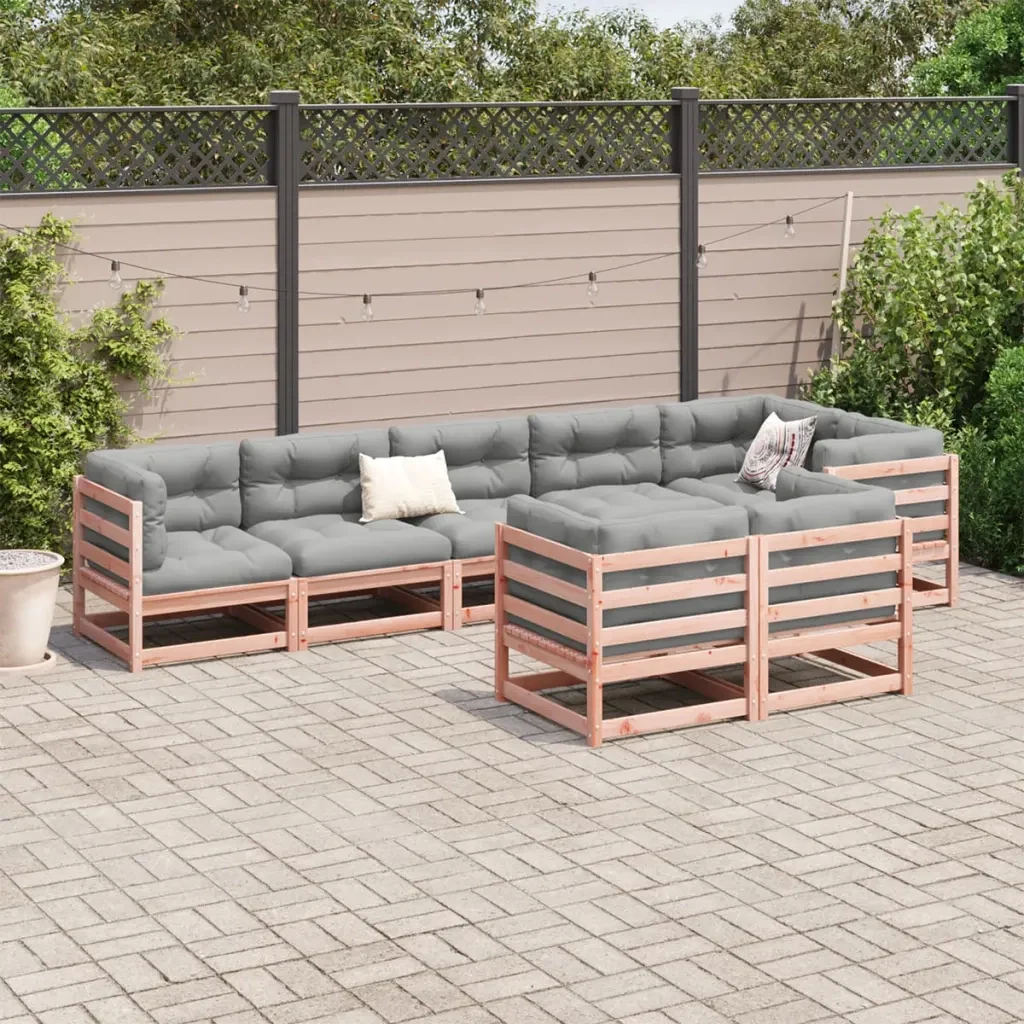 Set Divani da Giardino 8 pz in Legno Massello Abete Douglas 3299502 - Image 3