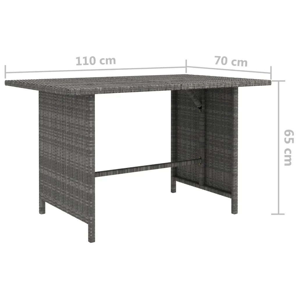 Set Divani da Giardino 9 pz con Cuscini in Polyrattan Grigio 3059772 - Image 10