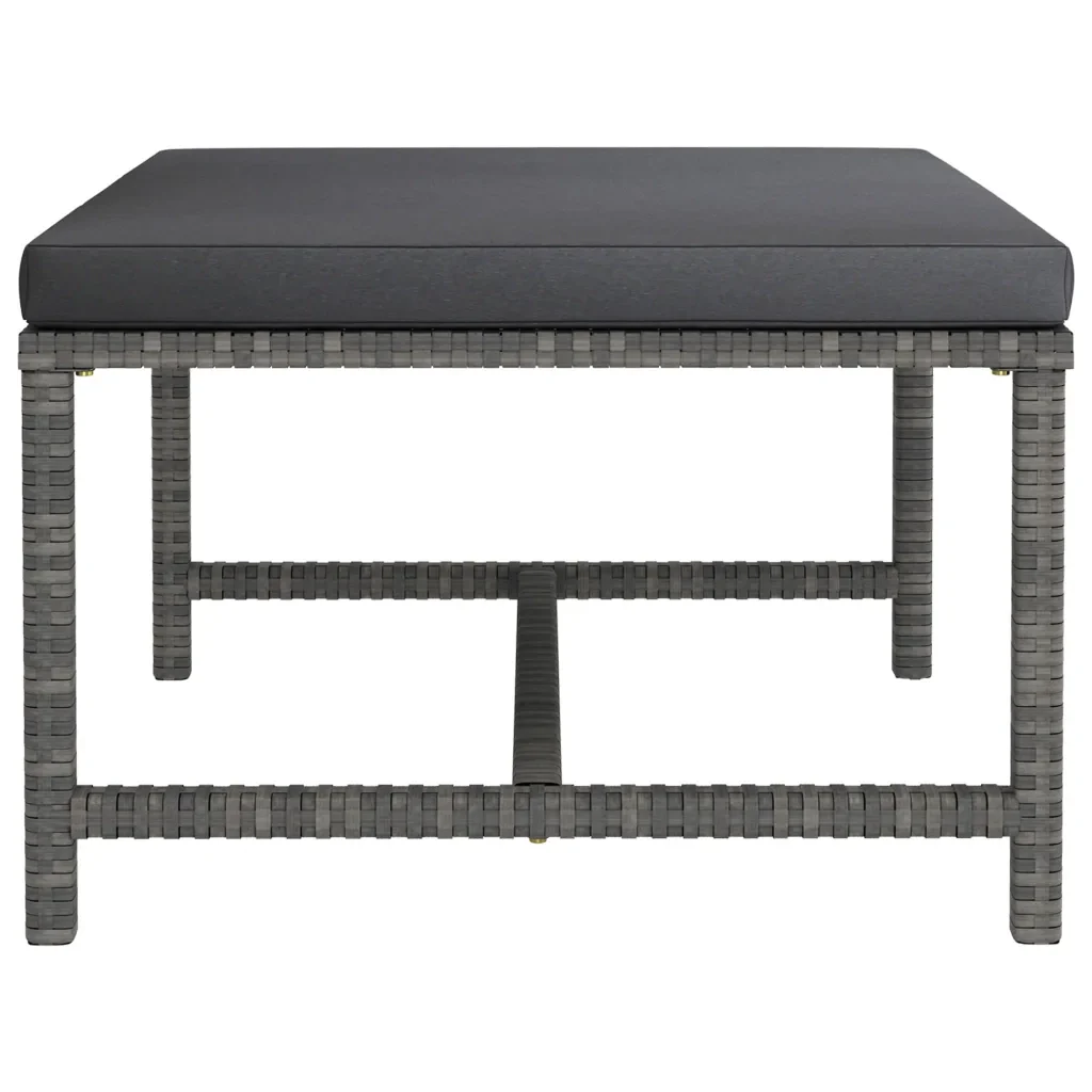 Set Divani da Giardino 9 pz con Cuscini in Polyrattan Grigio 3059773 - Image 9