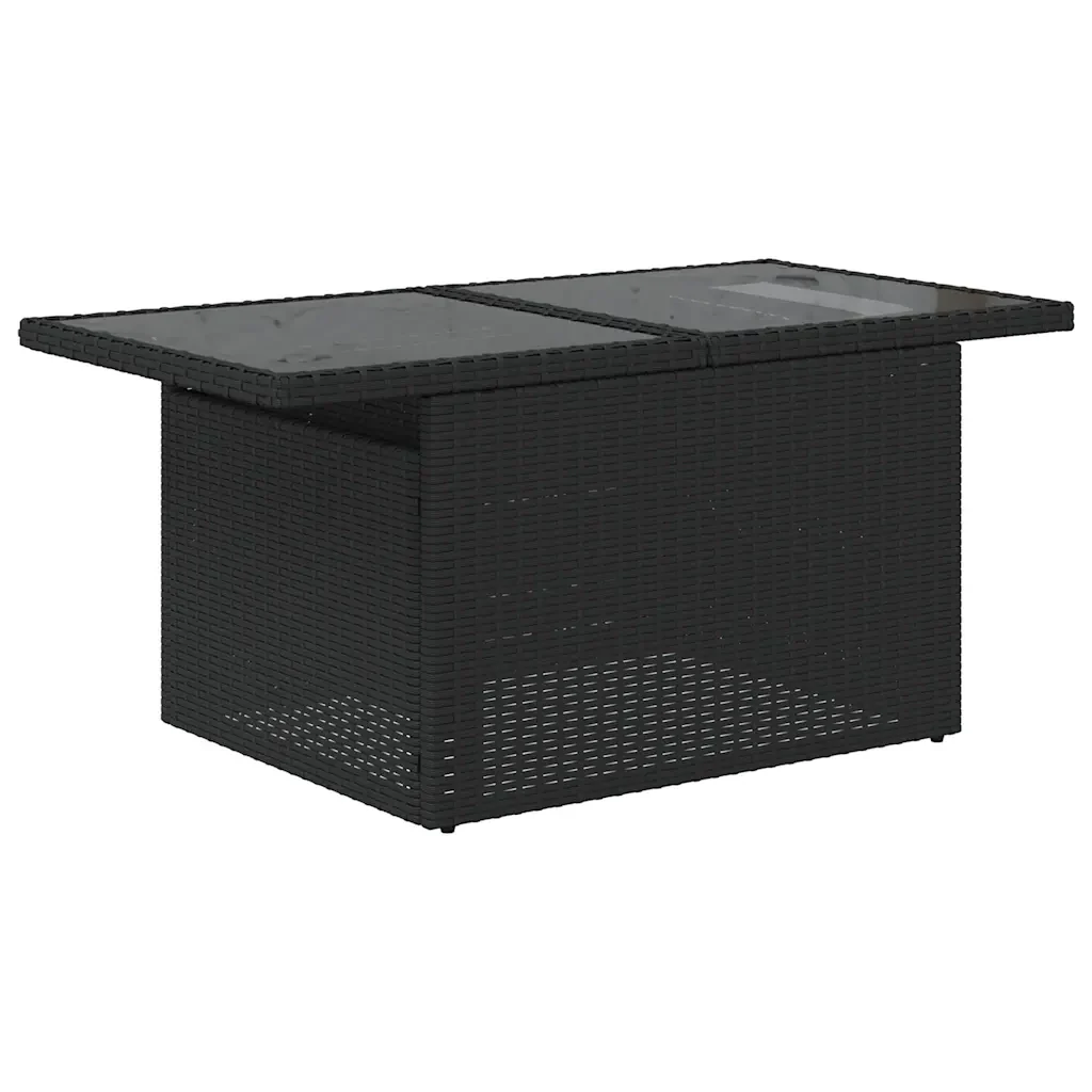 Set Divani da Giardino 9 pz con Cuscini Nero in Polyrattan - Image 6