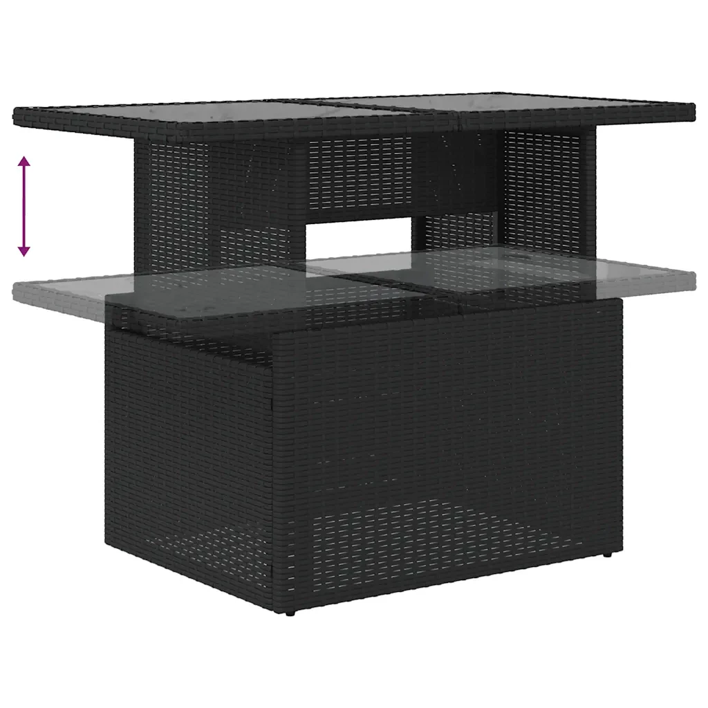 Set Divani da Giardino con Cuscini 8 pz Nero in Polyrattan - Image 7