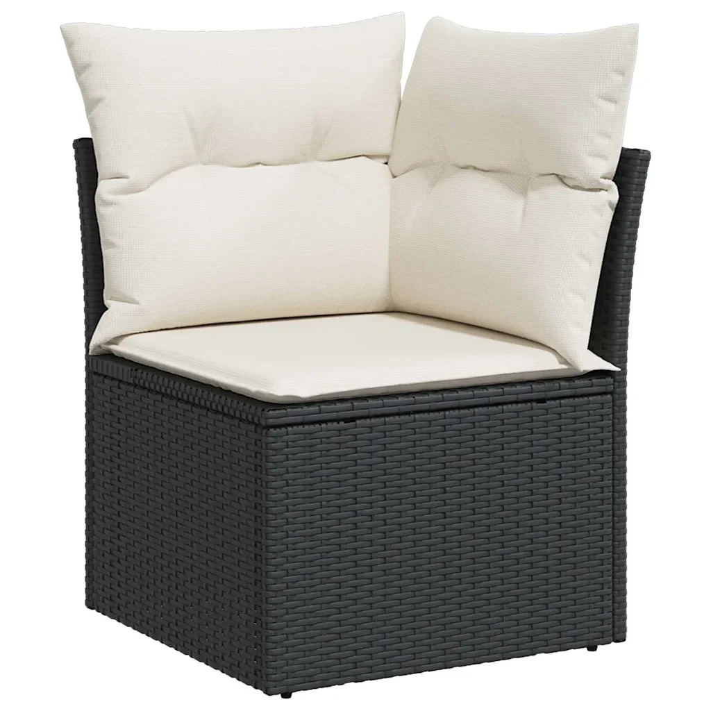 Set Divani da Giardino con Cuscini 8 pz Nero in Polyrattan - Image 4