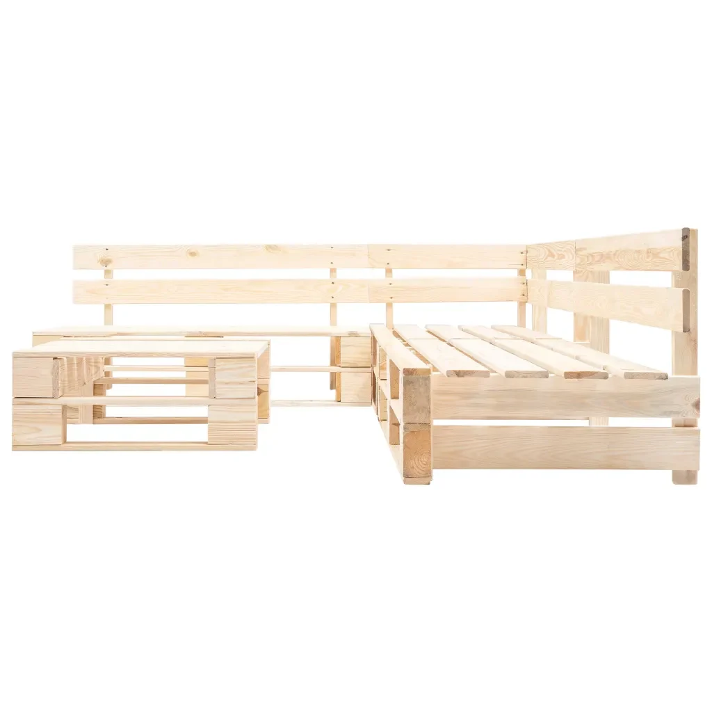 Set Divani da Giardino con Pallet 4 pz Naturale in Legno 277486