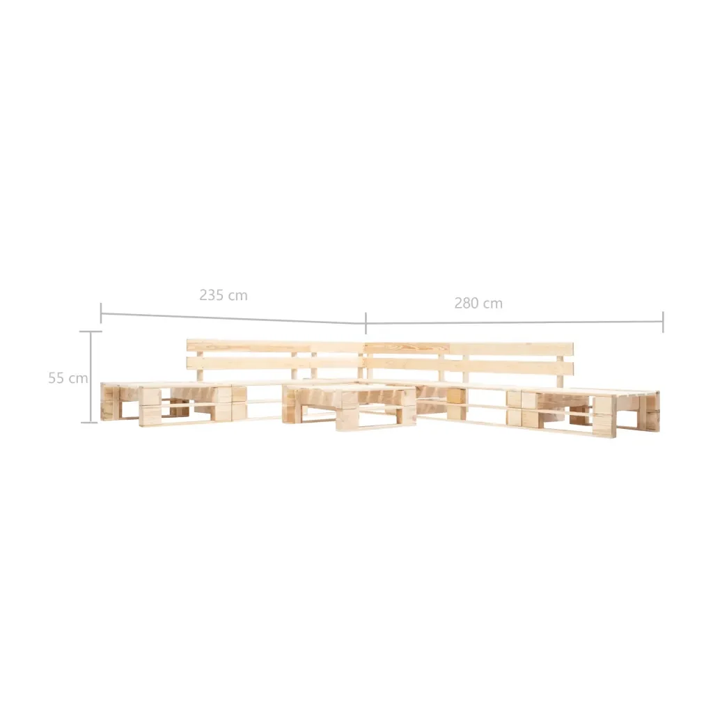 Set Divani da Giardino con Pallet 6 pz Naturale in Legno 277494 - Image 2
