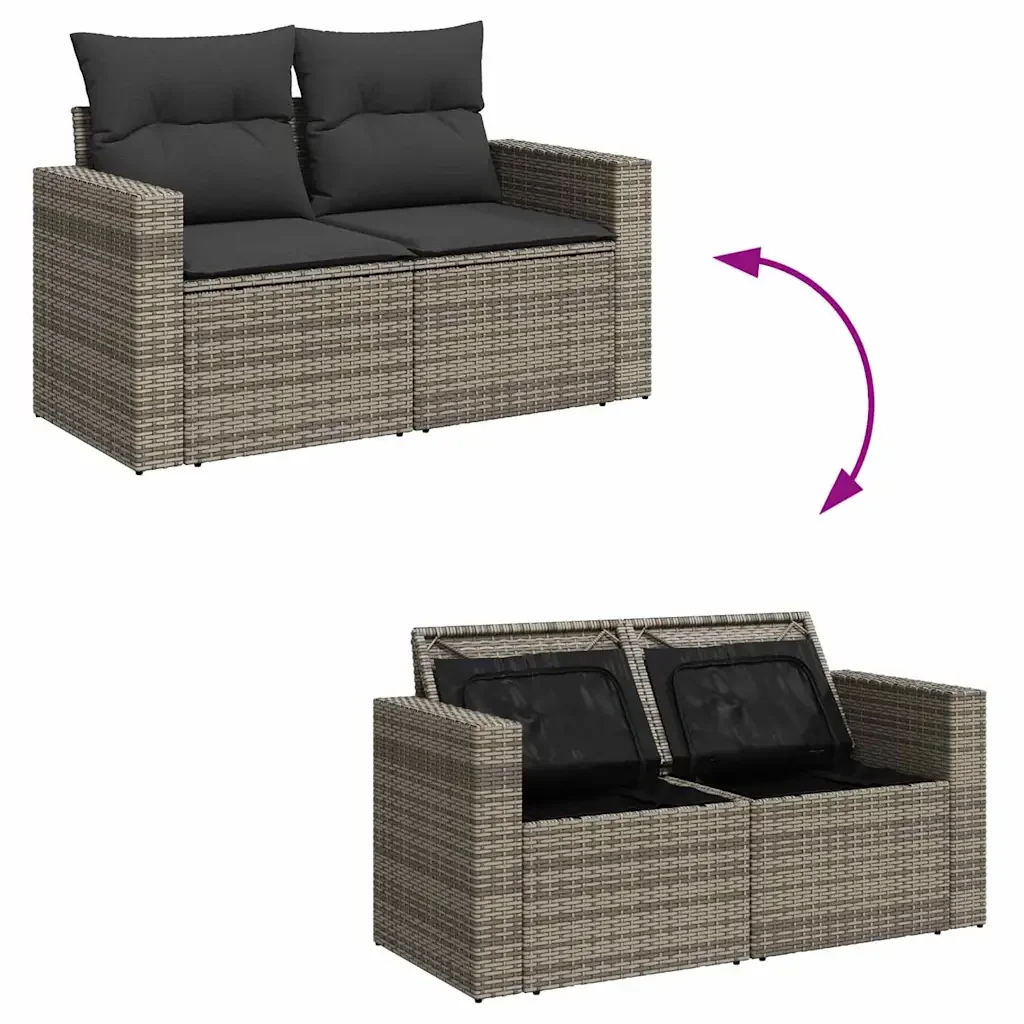 Set Divano da Giardino con cuscino 10 pcs Grigio 3363533 - Image 9