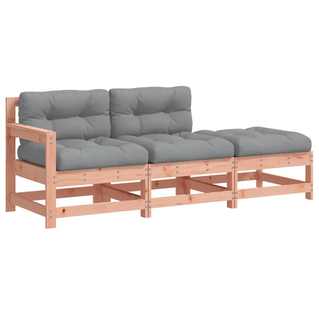 Set Divani Giardino 3pz con Cuscini Legno Massello di Douglas 825602 - Image 2