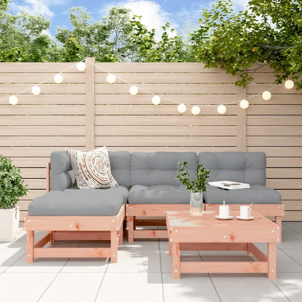 Set Divani Giardino 5 pz con Cuscini Legno Massello di Douglas 3186044