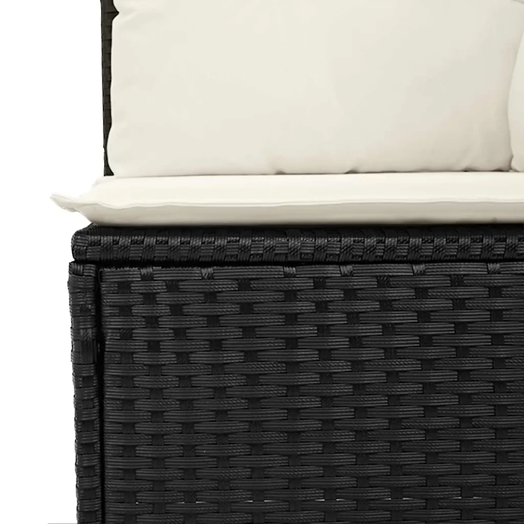 Set Divano da Giardino con cuscino 6 pcs Nero polyrattan 3359558 - Image 8
