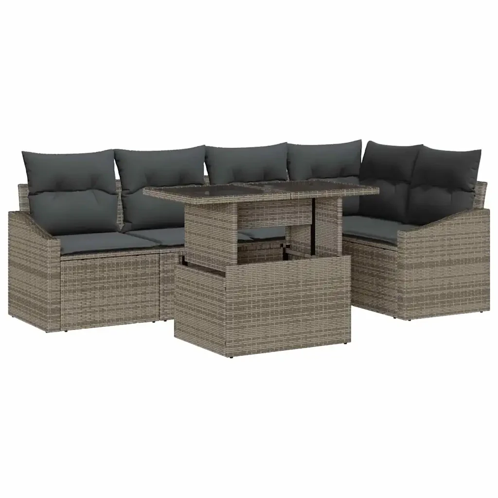 Set Divano da Giardino con cuscino 6 pcs Grigio 3349005 - Image 2